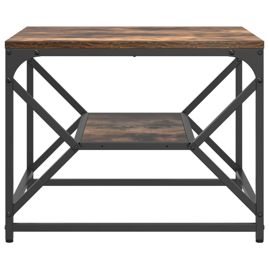 Salontafel Met Plank In Gerookt Eiken Van Geengineerd Hout Gerookte eiken 51 x 50 x 40 cm