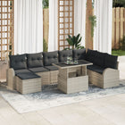 Garden Sofa Set with Cushions 9 pcs Light Grey