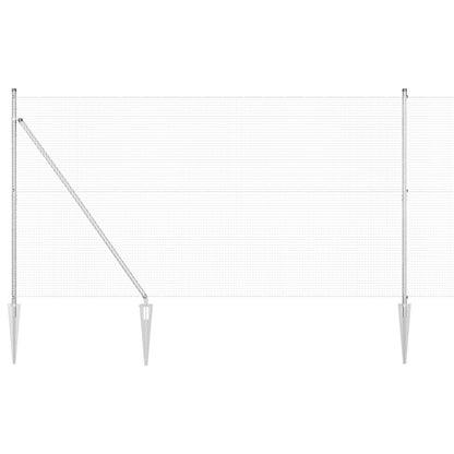 Gelast Draadhek Met 13 Spike Palen 1,5X25 M Gegalvaniseerd Staal Gegalvaniseerd Staal