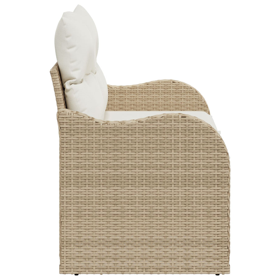 2-Zits Tuinbank Met Opbergruimte & Kussens Poly Rattan Beige en crème met opslag