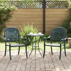 Tuinstoel 2 stuks groen aluminium 55x56.5x91 cm