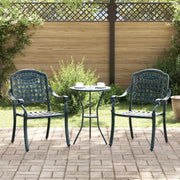Tuinstoel 2 stuks groen aluminium 55x56.5x91 cm