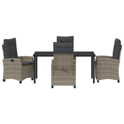 5 Delige Tuinset Met Kussens Grijs Poly Rattan