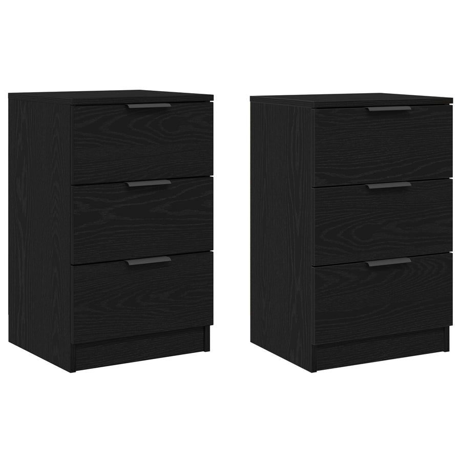 Nachtkastjes 2-Pack Zwart Eiken 40X65X65 Cm Gemaakt Van Bewerkt Hout