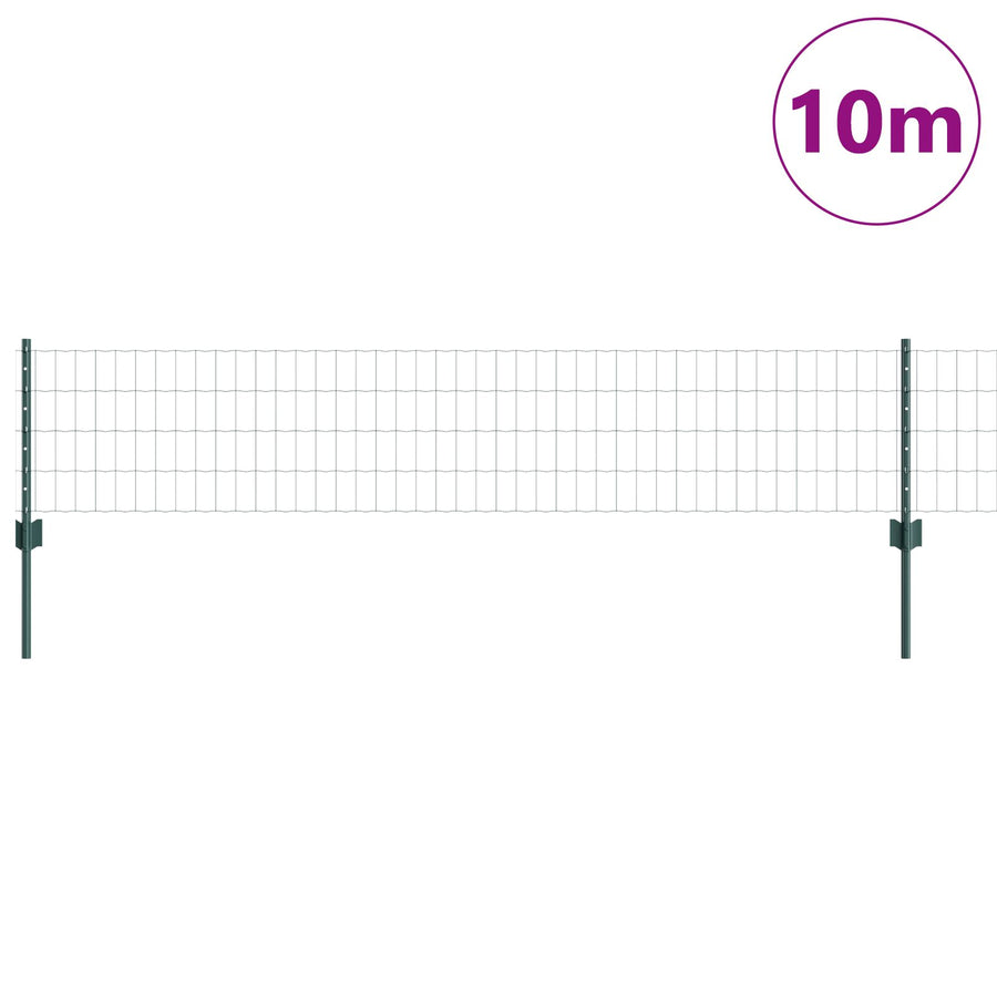 Euro Omheining Met 5 U-Palen Groen 0.4X10 M Staal
