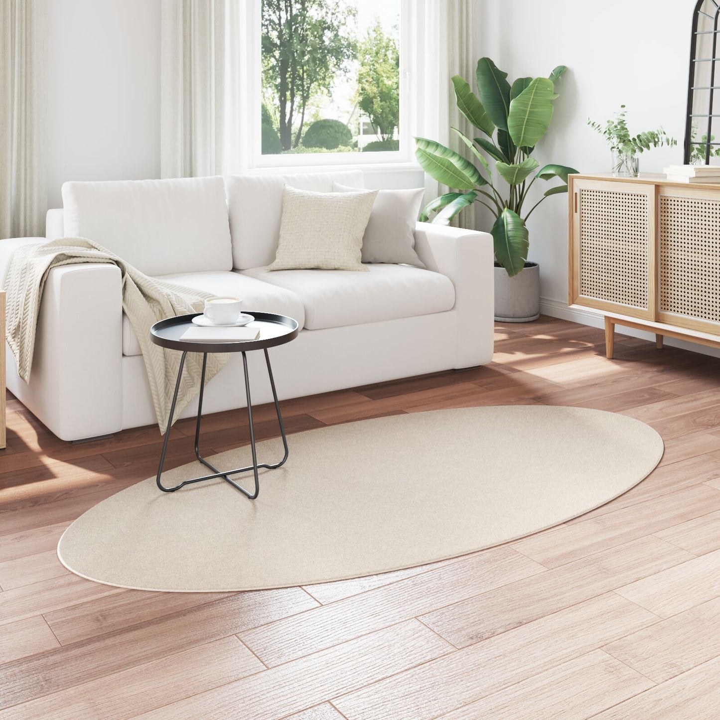 Tapijt ""Huarte"" Ovaal Beige 100 x 200 cm