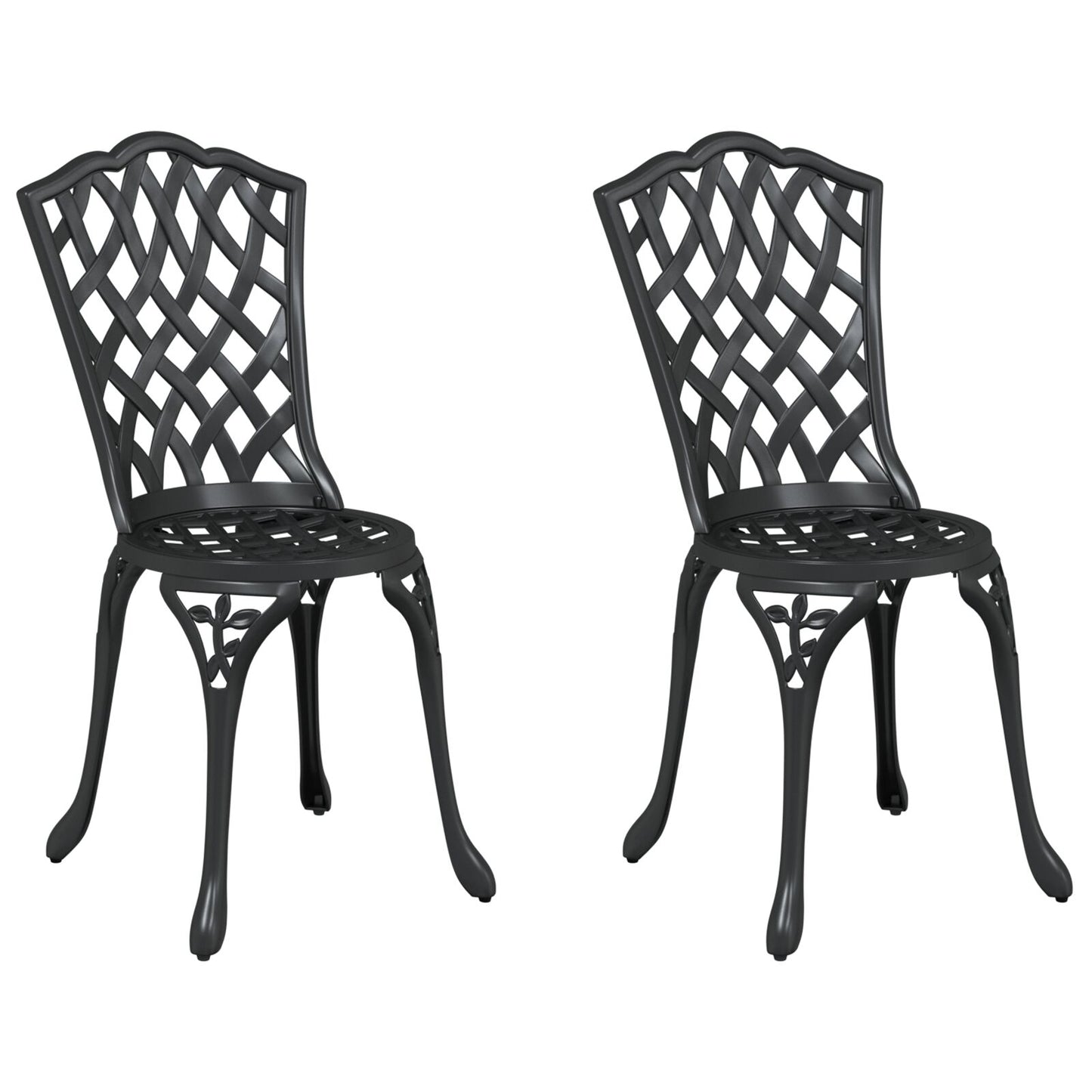 Tuinstoelen 2 Stuks Gietaluminium Zwart