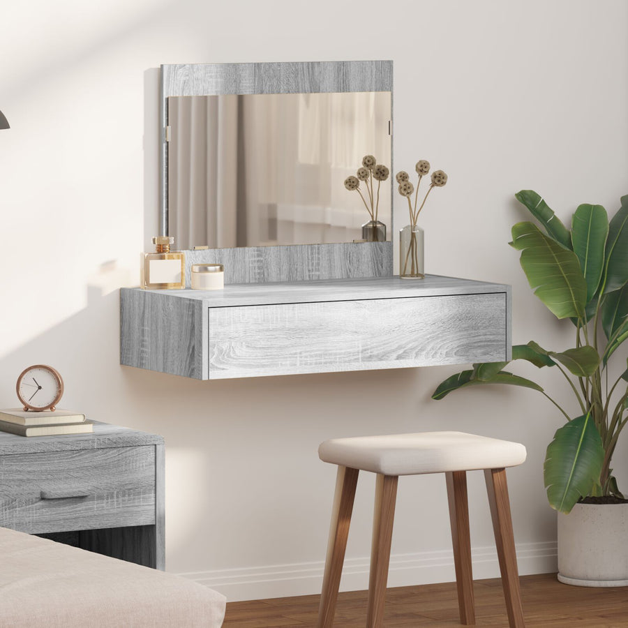 Wandgemonteerde Kaptafel 83 x 40 x 70 cm Grijze sonoma zonder LED