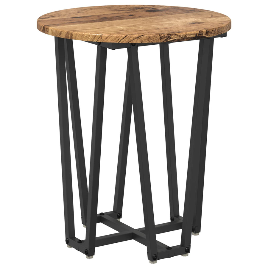 Bijzettafel 2 Stuks Geengineerd Hout En Metaal Oud hout