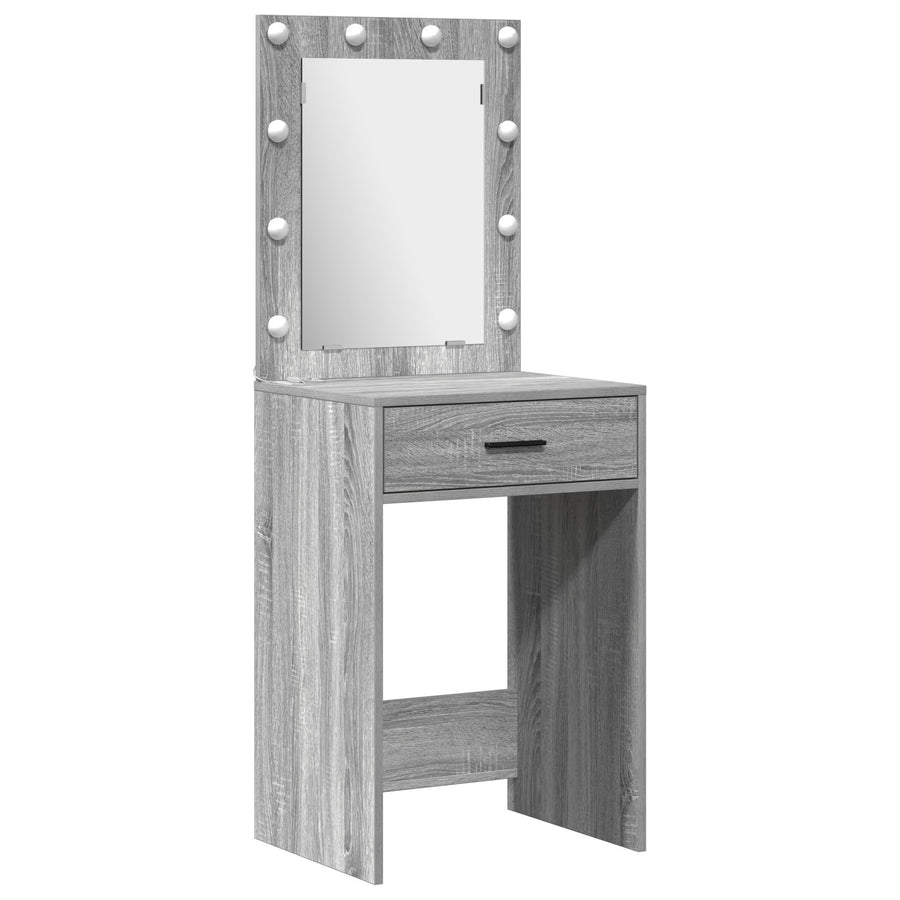 2-Delige Kaptafelset Met Led Grijs Sonoma Gefabriceerd Hout