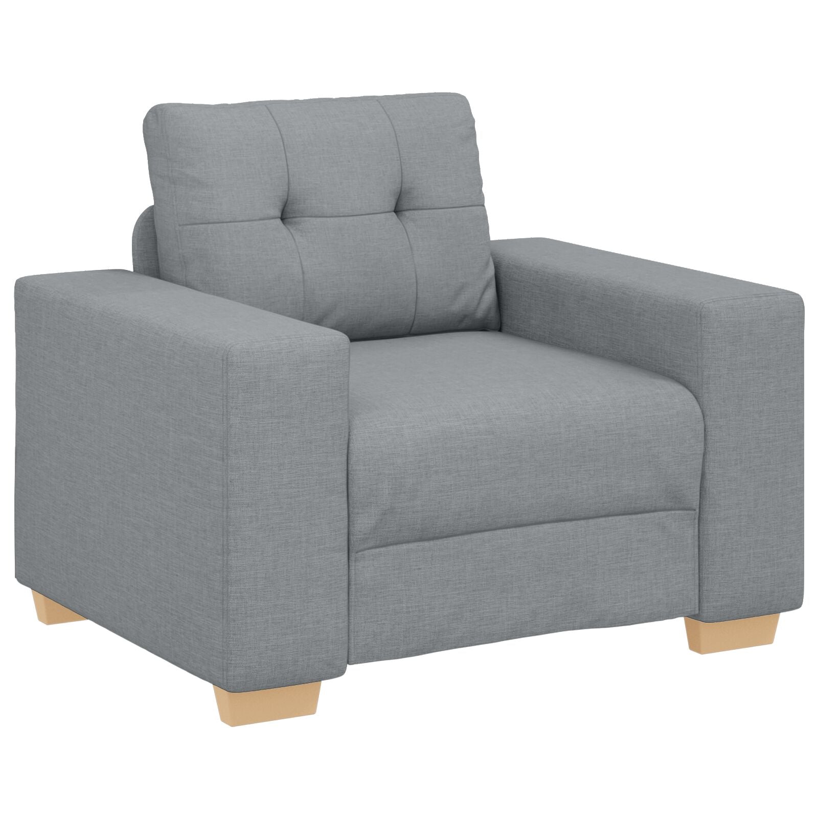 3-Delige Sofa Set Met Kussens Stof Lichtgrijs