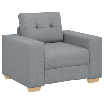 3-Delige Sofa Set Met Kussens Stof Lichtgrijs