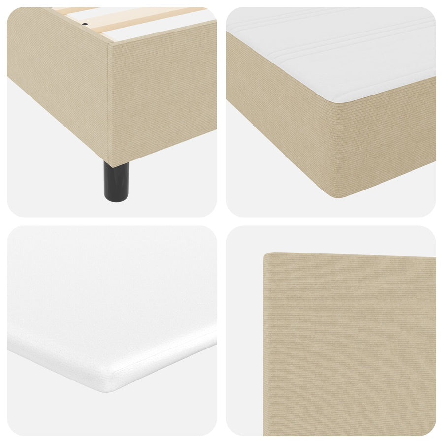 Box Spring Bed Met Matras Lichtgroen Grijs 80X200 Cm Corduroy Stof