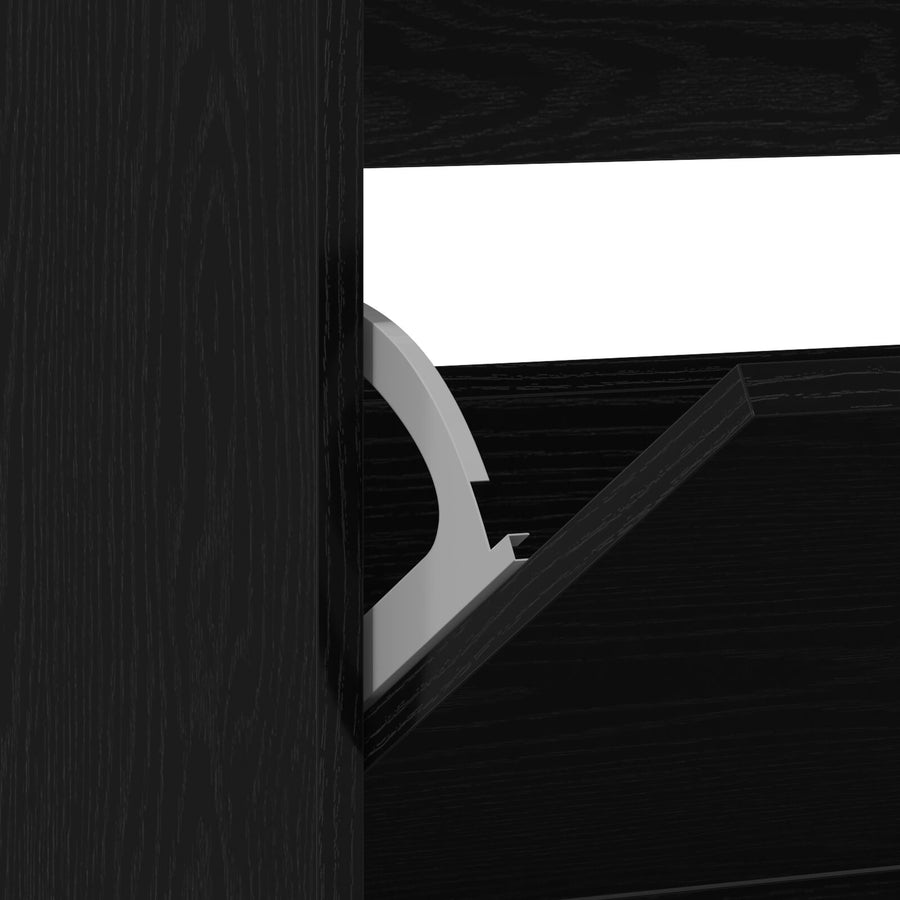Schoenenkast Met Flip Lade Zwart Eiken 80X21X87,5 Cm