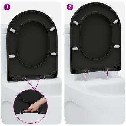 Toiletbril Met Snelle Release En Zachte Sluiting Duroplast Zwart
