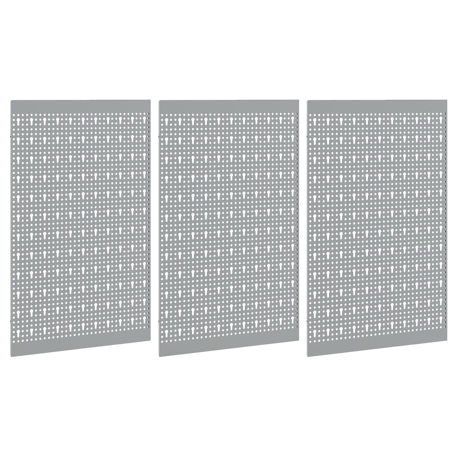 Pegboards - 3-Pack Met 15 Accessoires, Grijs, 150X, Staal 60 cm