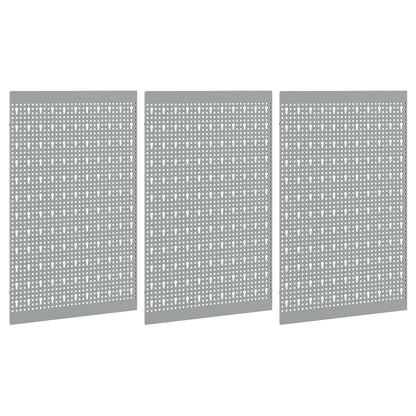Pegboards - 3-Pack Met 15 Accessoires, Grijs, 150X, Staal 60 cm
