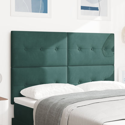 Hoofdbord Knopgeplooid Fluweel Donkergroen 160 cm Hoog hoofdbord