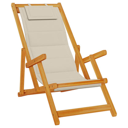 Vouwbare Strandstoelen 2 Stuks Massief Acaciahout & Textilene Taupe