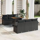 Garden Sofa Set 7 pcs Black Poly Rattan and Powder-Coated Steel