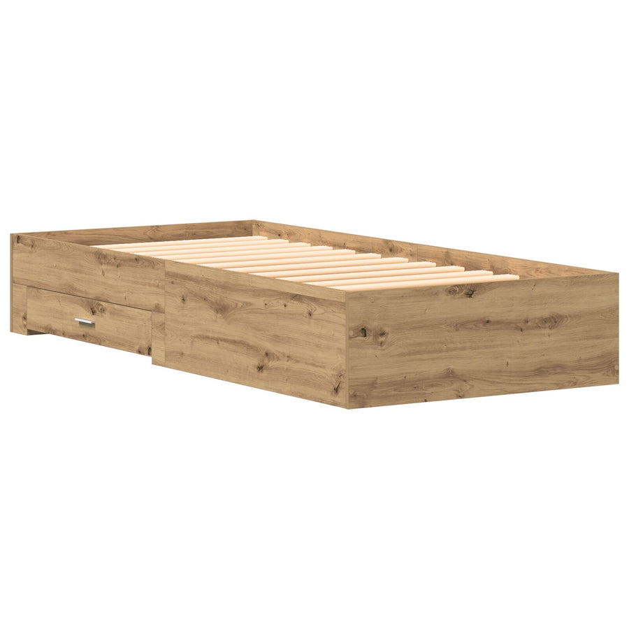 Bed Frame Artisan Eiken 90X190 Cm Engineered Wood Ambachtelijk Eiken