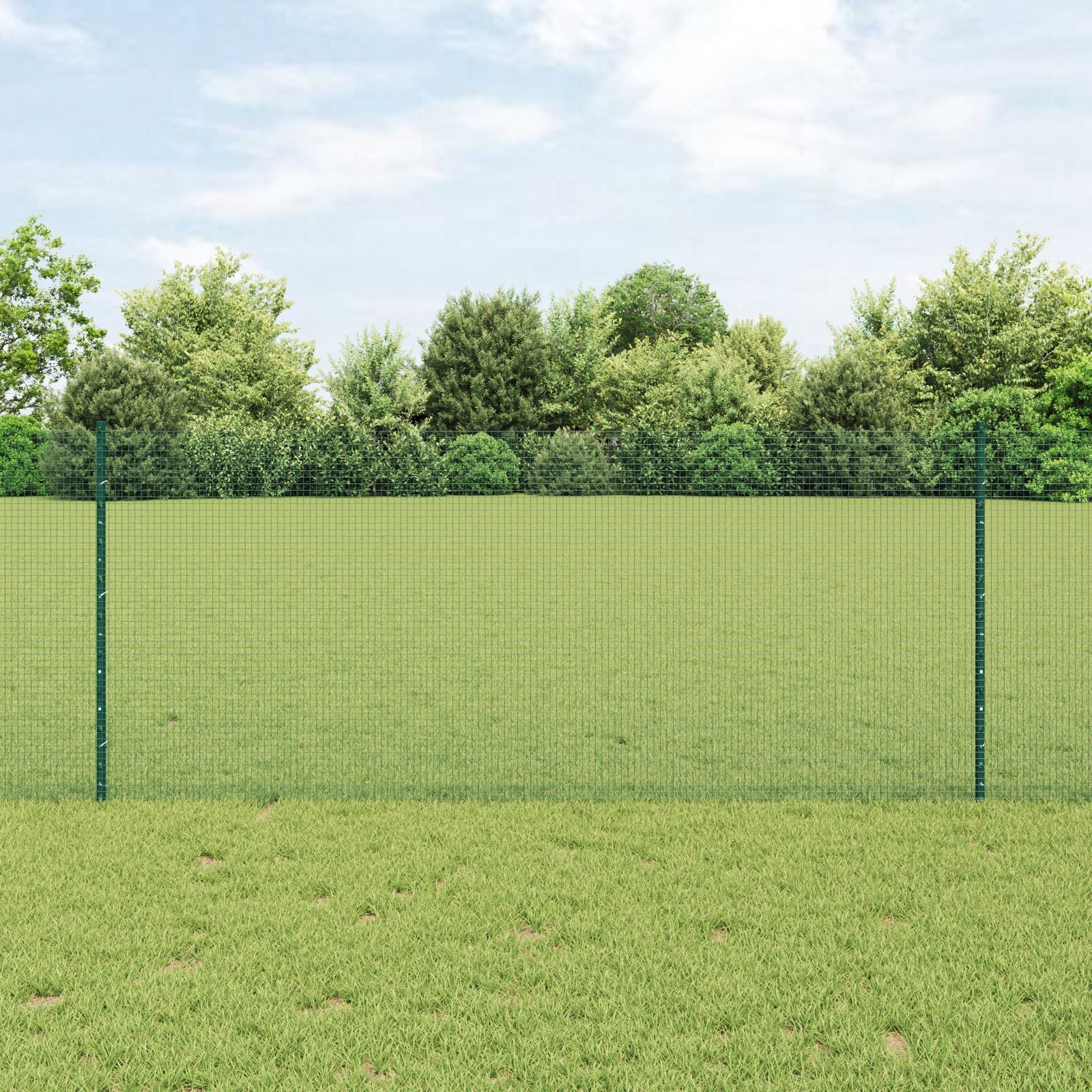 Tuinhek Set 2 Stuks Groen Metaal 10 X 1 M Duurzaam Tuinhek