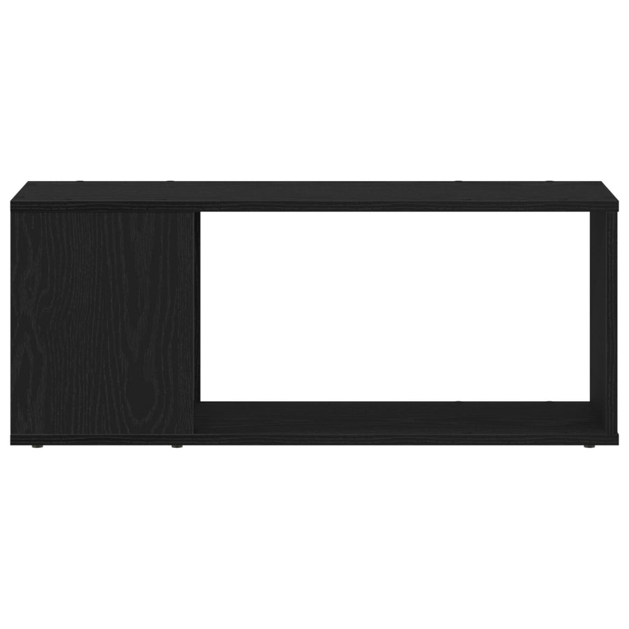 Tv-Meubel Wit Gelaagd Hout Zwart eiken 80 x 24 x 32 cm
