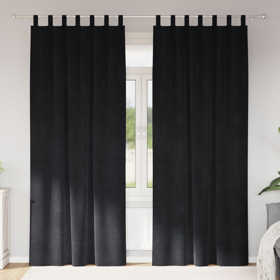Blackout Gordijnen 2 Stuks Fluweel Zwart 140 x 260 cm met ophanglussen