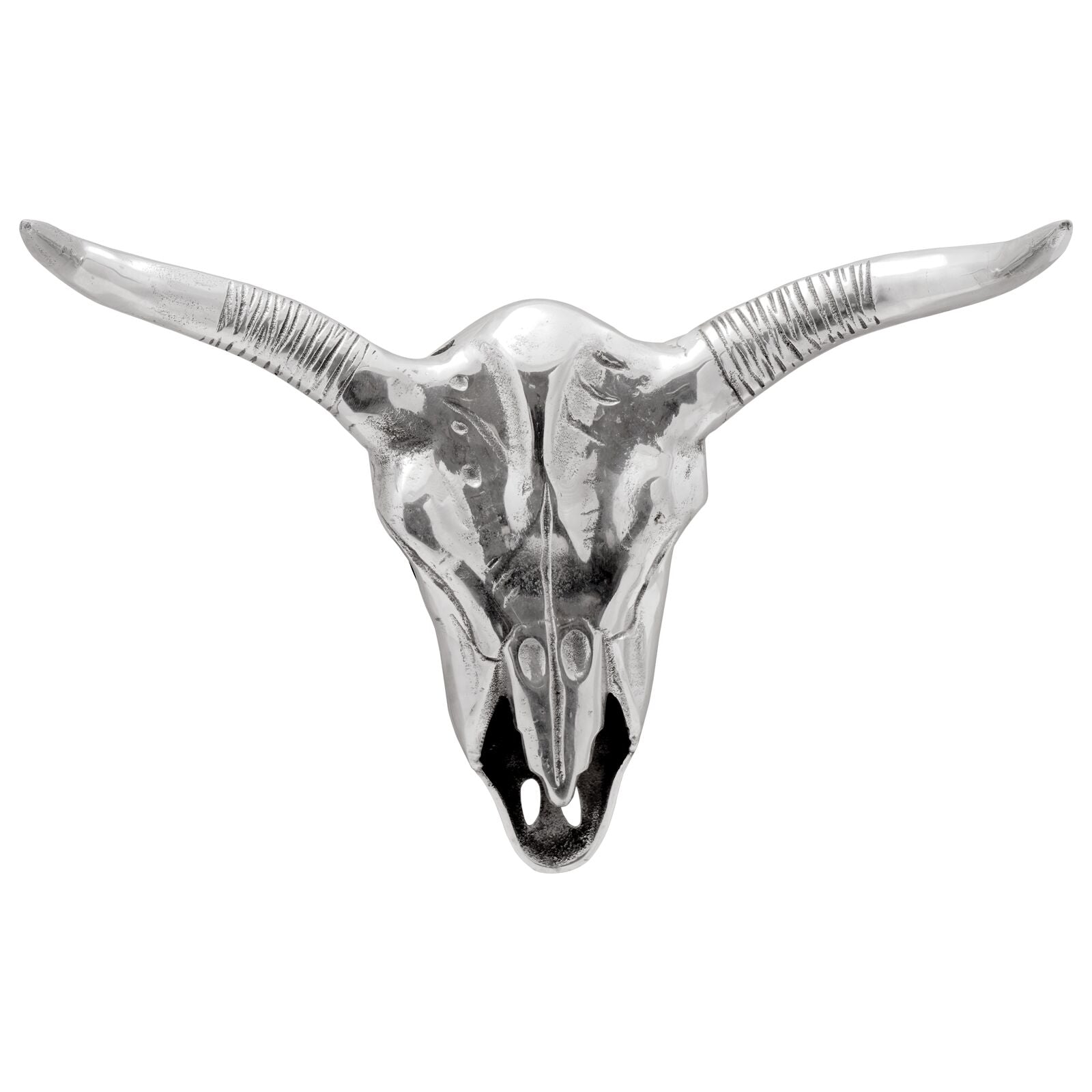 Muurbevestigde Stieren Zilver 49X10X36 Cm Aluminium Kop