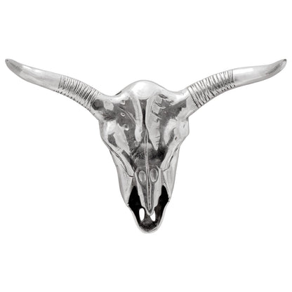 Muurbevestigde Stieren Zilver 49X10X36 Cm Aluminium Kop
