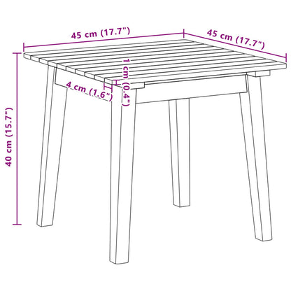 45X45X40 Cm Massief Hout Acacia Bijzettafel