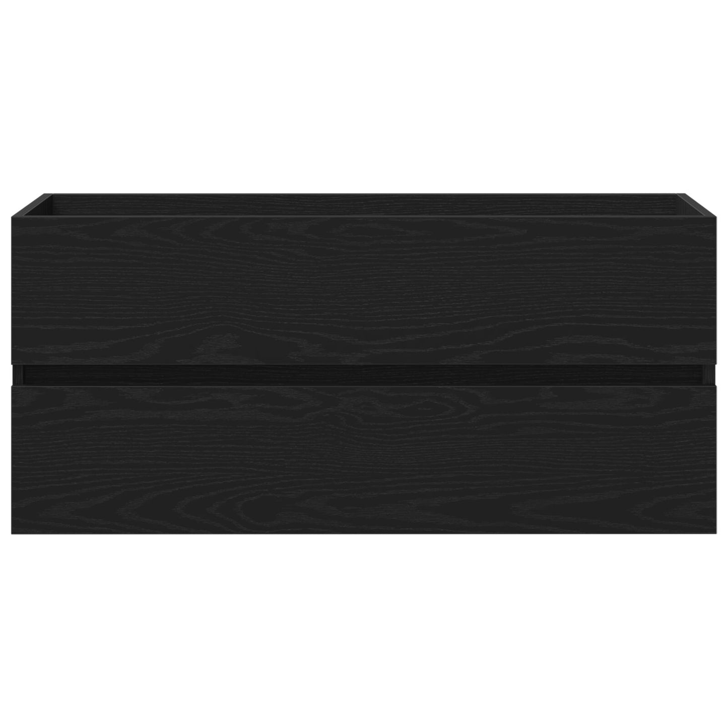 Wastafelmeubel Met Ingebouwd Bassin Zwart Eiken Bewerkt Hout,  Wastafelmeubel Zwart Eiken 90X38.5X45 Cm Bewerkt Hout