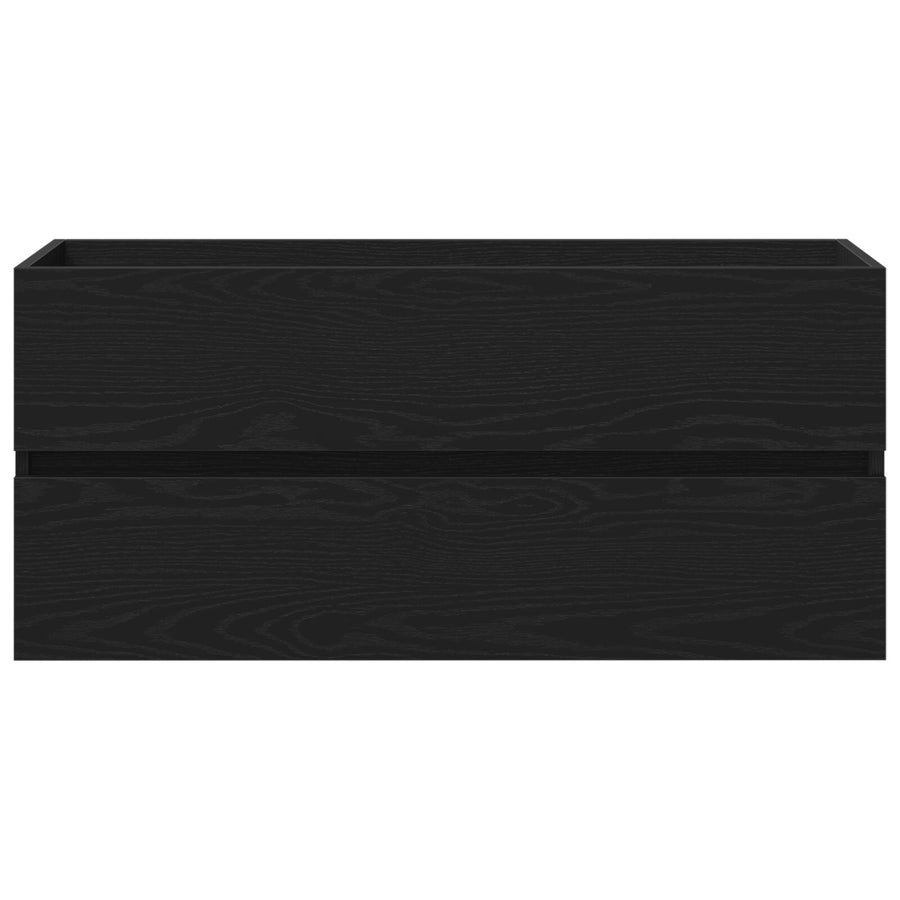 Wastafelmeubel Met Ingebouwd Bassin Zwart Eiken Bewerkt Hout,  Wastafelmeubel Zwart Eiken 90X38.5X45 Cm Bewerkt Hout
