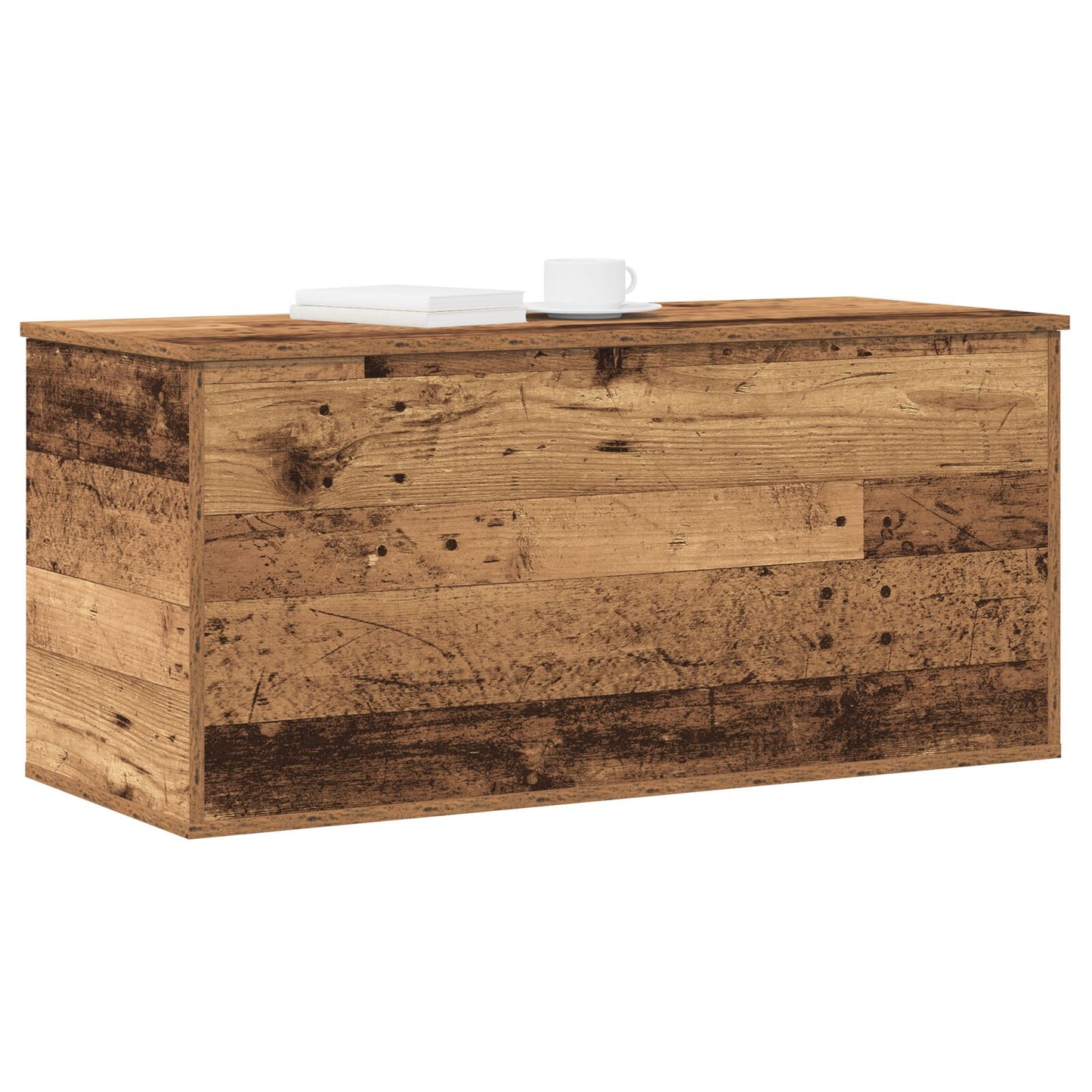 Opbergdoos Met Deksel Oude Hout 100X42X46 Cm Geengineerd Hout