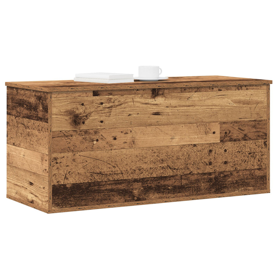 Opbergdoos Met Deksel Oude Hout 100X42X46 Cm Geengineerd Hout