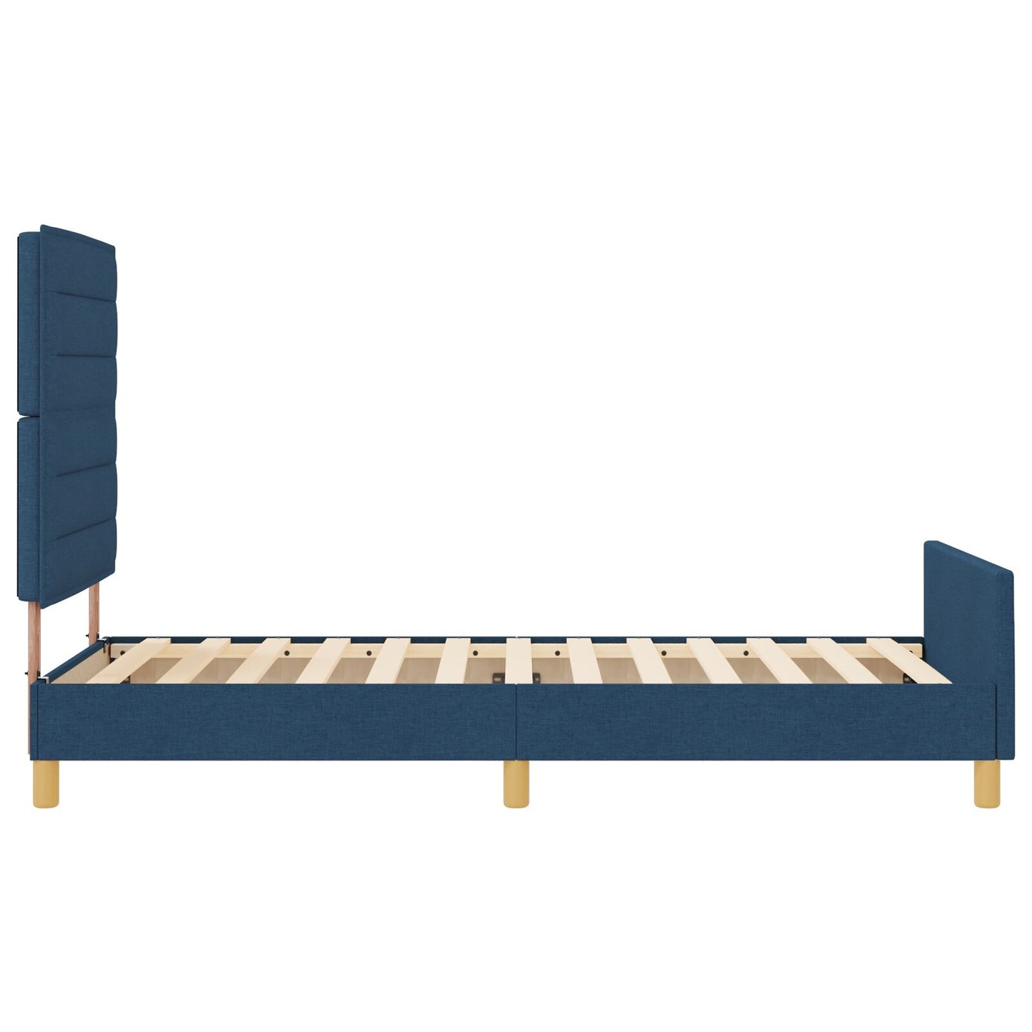 Blauw Stoffen Bedframe 80X200 Cm Crème