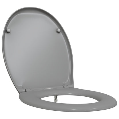 Snelle Ontgrendel Toiletzitting Met Zachte Sluiting Duroplast Grijs