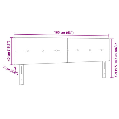 Hoofdbord Knopen Tufted Stof Donkergrijs 160 cm Laag hoofdbord