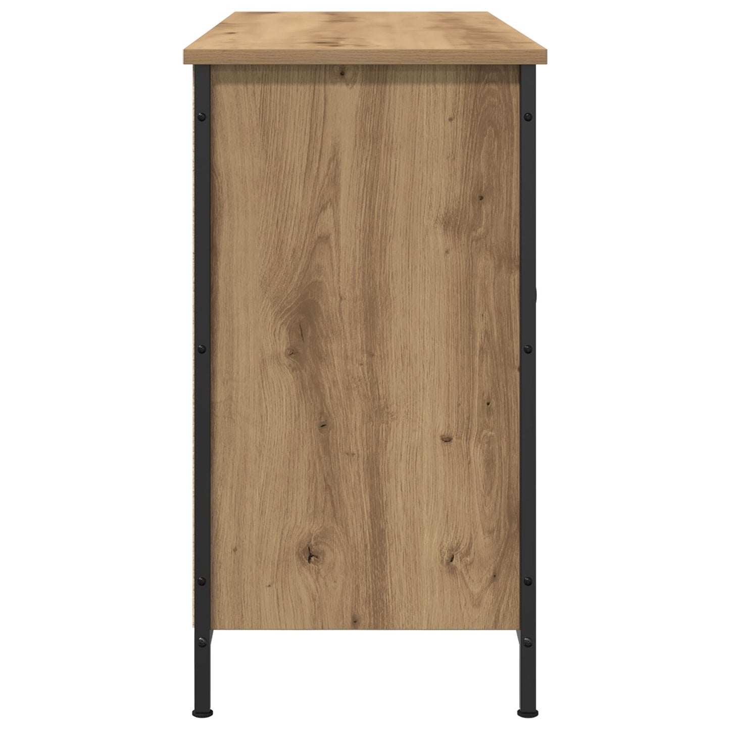 Tv-Kast Zwart Eiken 101X35X65 Cm Engineered Hout En Staal