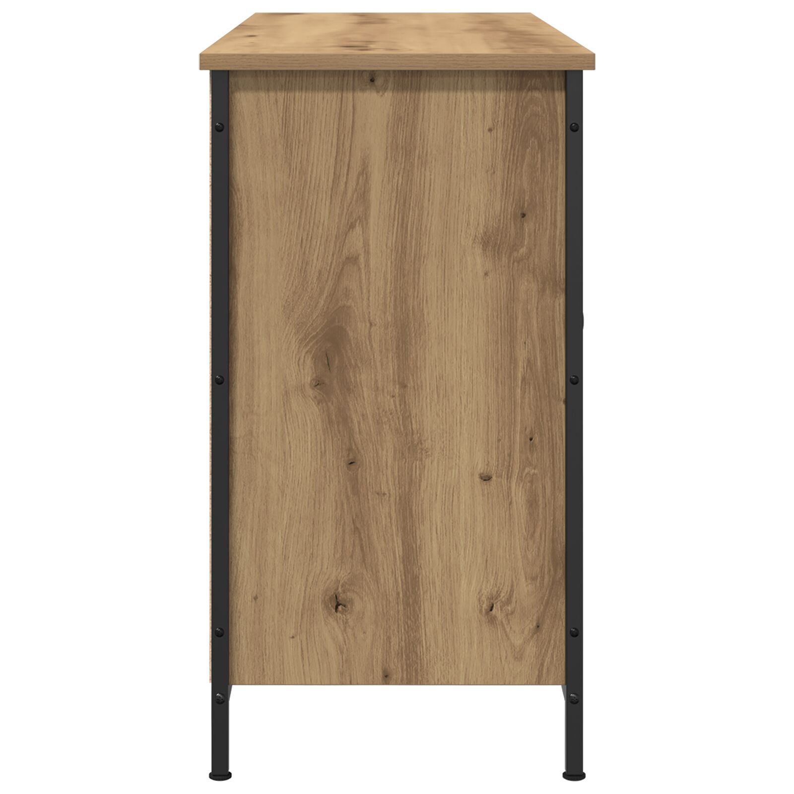 Tv-Kast Zwart Eiken 101X35X65 Cm Engineered Hout En Staal