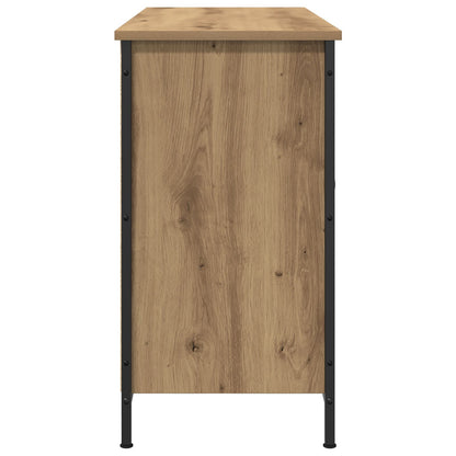 Tv-Kast Zwart Eiken 101X35X65 Cm Engineered Hout En Staal