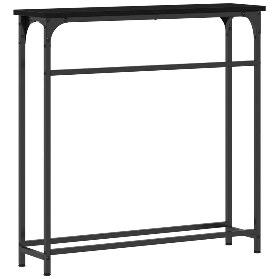 Console Tafel Metaal Frame, Mdf Bovenblad Compact Zwart eiken