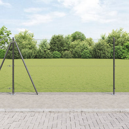 Gelaste Draadhek Met 13 Flanged Posts Grijs 1,2X25 M Staal Gegalvaniseerd Staal