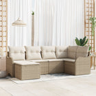 Tuin loungeset poly rotan 6 personen beige