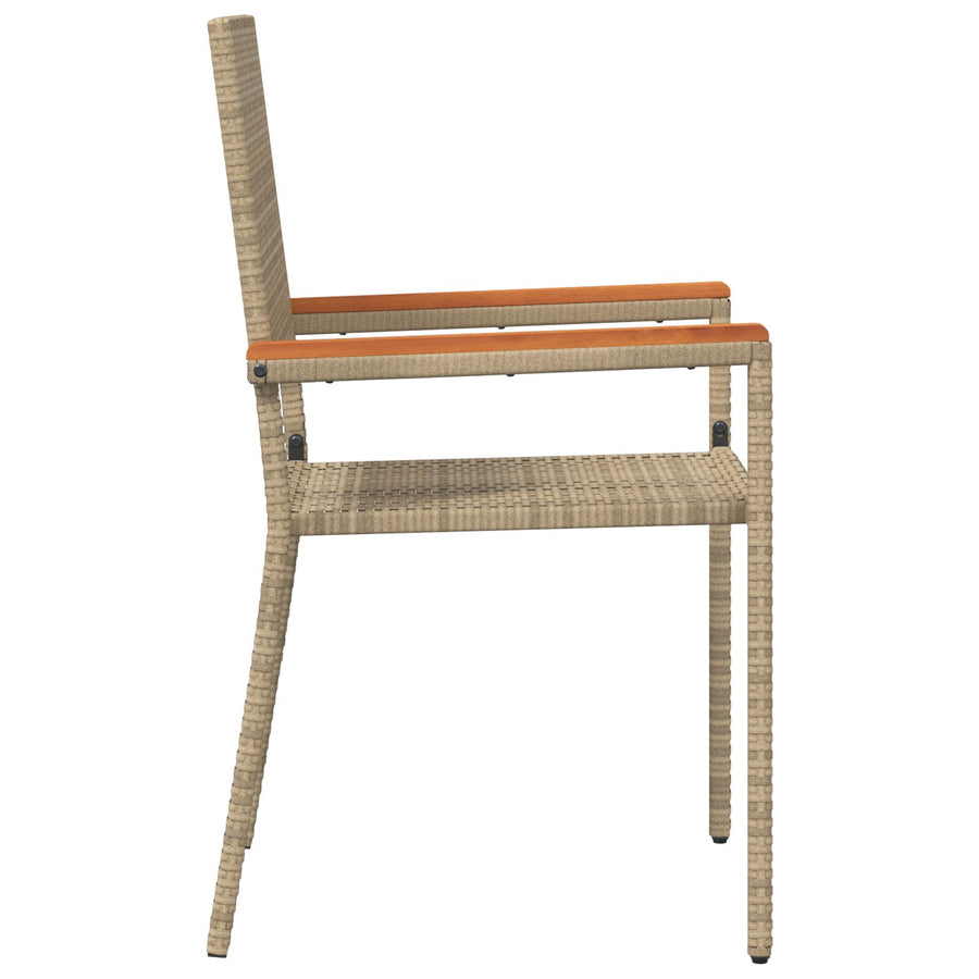 Stapelbare Tuinstoelen Met Kussens 2 Stuks Poly Rattan Beige Riet