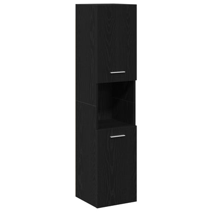 Badkamermeubel Set Set Van 3 Zwart Eiken Engineered Hout Strak