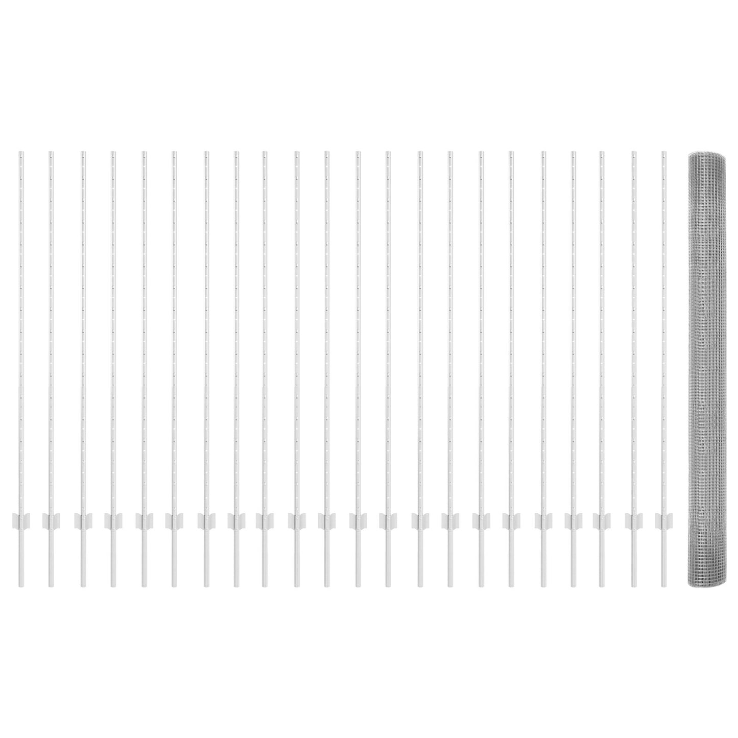 Gelaste Draadomheining Met 44 U-Posts Zilver 1,5X50 M Staal