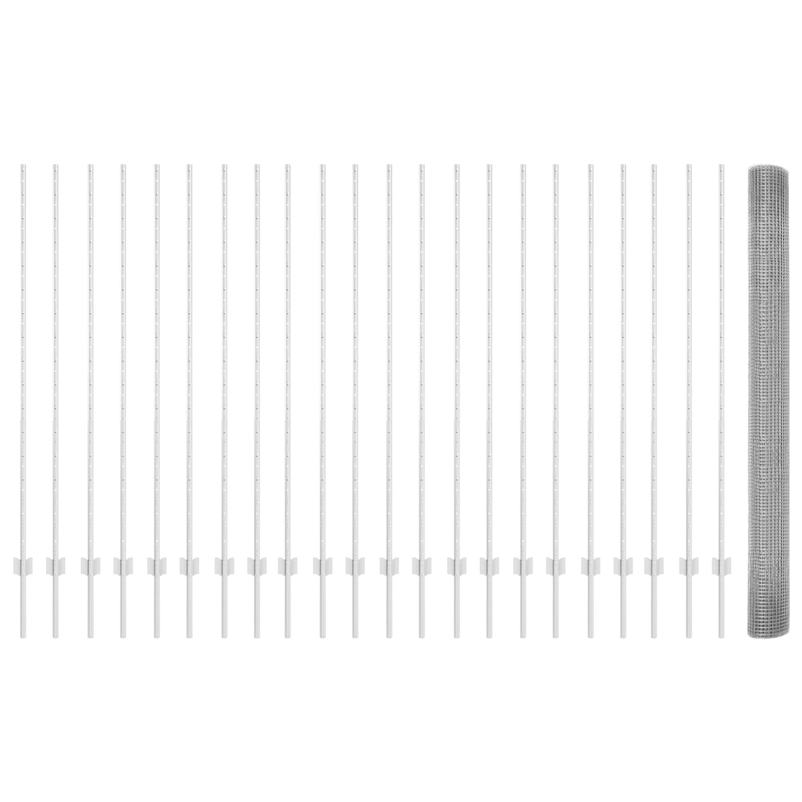 Gelaste Draadomheining Met 44 U-Posts Zilver 1,5X50 M Staal
