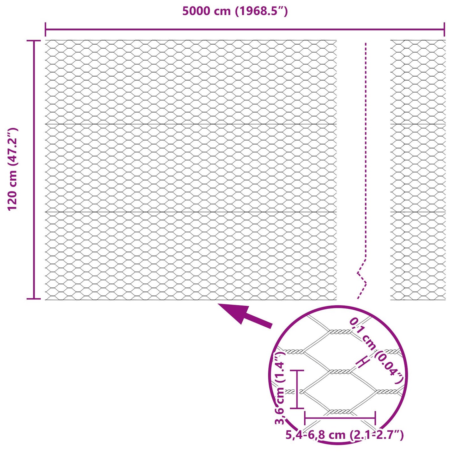Fence Palen 22 St U-Channel Grijs 120 Cm Staal,  Zeshoekige Fence Grijs 1.2 X 50 M Staal