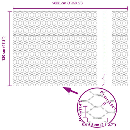 Fence Palen 22 St U-Channel Grijs 120 Cm Staal,  Zeshoekige Fence Grijs 1.2 X 50 M Staal